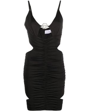 Philipp Plein Cut-Out Ruched Minidress - Black