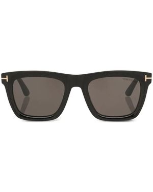 Tom Ford Leilo Metal-Detail Rectangle Sunglasses - Grey