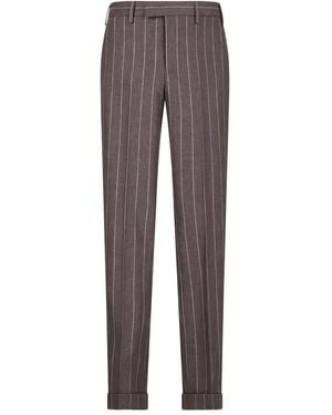 PT Torino Pinstripe Pleated Trousers - Grey