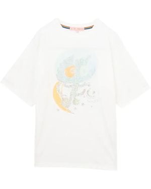 Tsumori Chisato Sequin-Embellished Graphic-Print T-Shirt - White