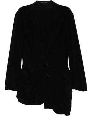 Yohji Yamamoto Asymmetric Hem Jacket - Black