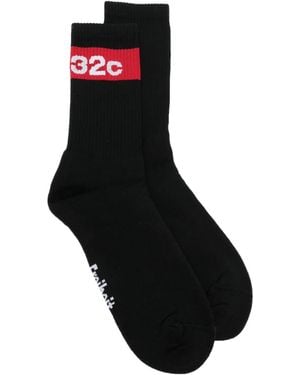 032c Calcetines Con Logo Estampado - Negro