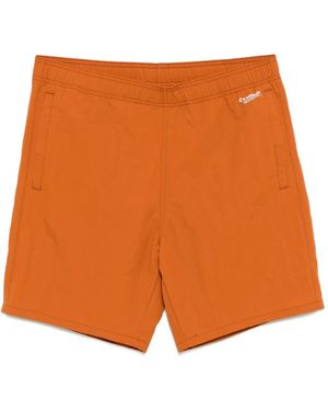 Chocoolate Logo Print Shorts - Orange