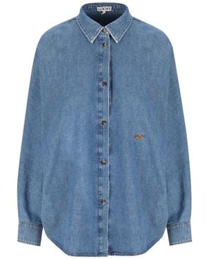 Loewe Camisa Vaquera Con Logo Bordado - Azul