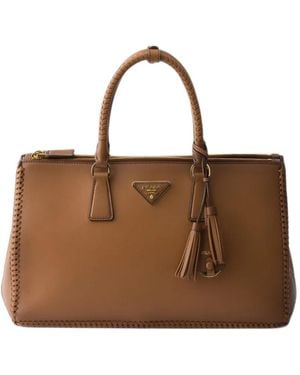 Prada Galleria Large Leather Bag - Brown