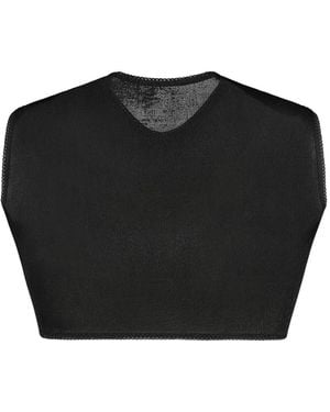 Anna October Twisted-Front Crop Top - Black