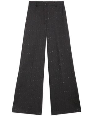 Ermanno Scervino Rhinestone-Embellished Trousers - Black