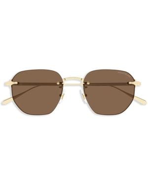 Montblanc Square-Frame Sunglasses - Brown