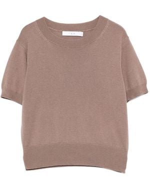 IRO Short-Sleeve Wool Top - Natural