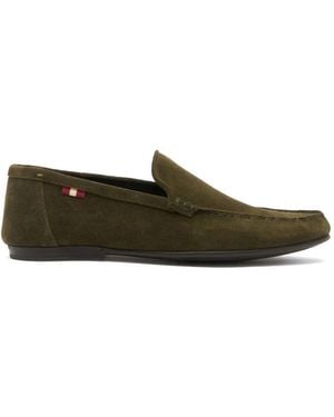 Bally Axony Suede Loafers - Green
