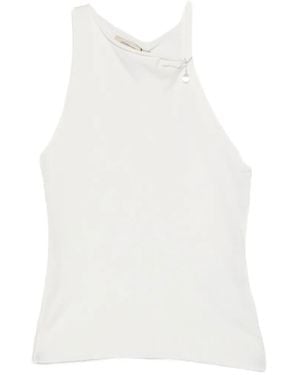 Paloma Wool Lani Asymmetric-Neck Knitted Top - White