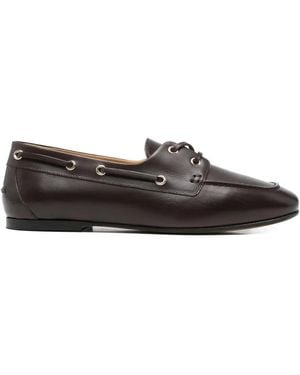 Henderson Paola Eyelet Lace-Up Boat Shoes - White