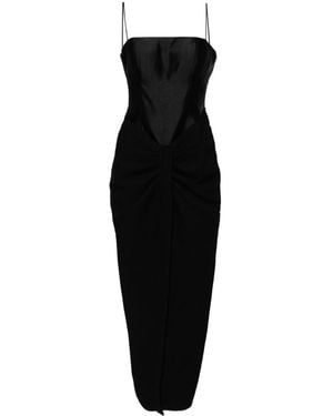 Chats by C.Dam Draped Detailing Dress - Black