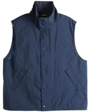 Nanamica High-Neck Press-Stud Gilet - Blue