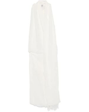TOTEME Frayed-edge draped dress - Weiß