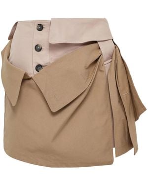 ROKH Button Trench Element Mini Skirt - Natural