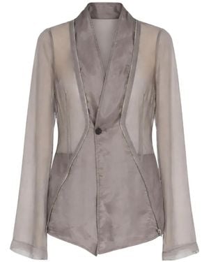 Rick Owens Camicia Temple Stag Con Zip - Marrone