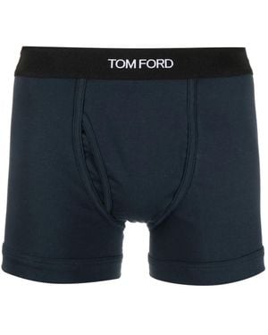 Tom Ford Shorts Mit Logo-Bund - Blau