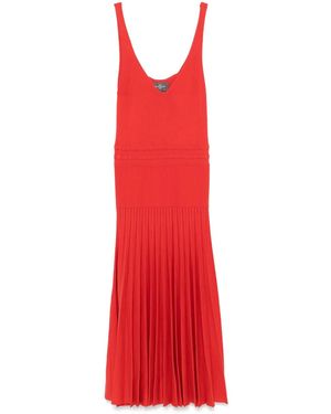 Eric Bompard Pleated Tank Dress - Red