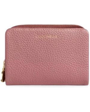 Coccinelle Medium C-Me Grained Leather Wallet - Pink
