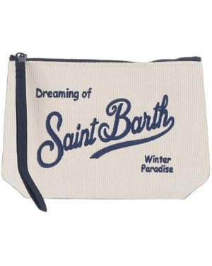 MC2 Saint Barth Aline Clutch Mit Logo-Stickerei - Weiß