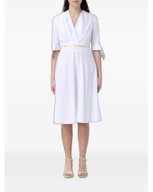 Hanita Wrap-Style Tied-Cuff Dress - White
