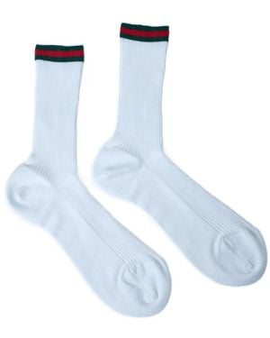 Gucci Web Ribbed Socks - Blue