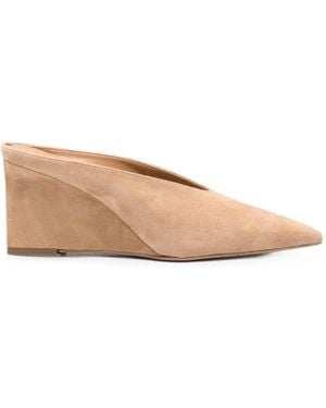 BIANCADI Pointed-Toe Wedge Court Shoes - Natural