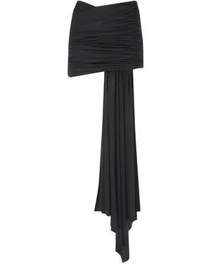 ANDAMANE Ruched Drape Skirt - Black