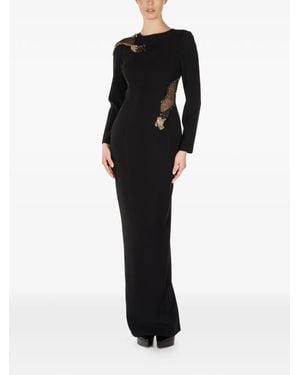ARAFTU Embellishment-Detail Split Maxi Dress - Black