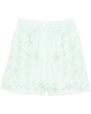 forte_forte Floral Embroidery Trousers - Blue