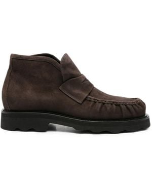 Pomme D ́Or Suede Penny-Slot Boots - Black
