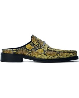 Martine Rose Snakeskin-embossed leather mules - Grün