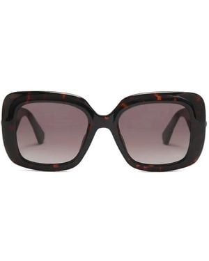 Kurt Geiger Tortoiseshell-Effect Eagle-Plaque Sunglasses - Grey