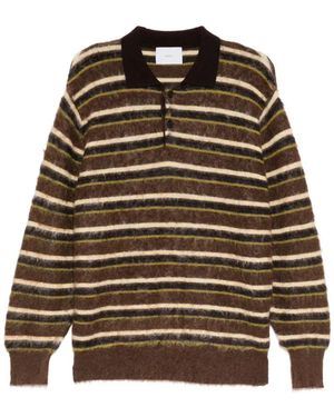 Ssstein Striped Mohair-Blend Jumper - Brown