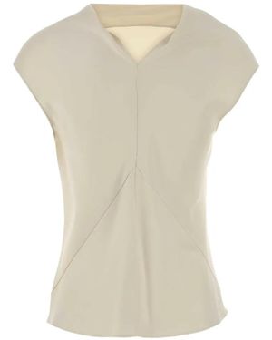 Alberta Ferretti Satin Cowl-Neck Top - White