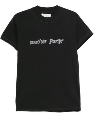 ERL T-Shirt mit Kristallen - Schwarz