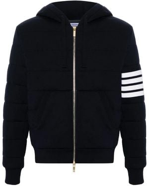Thom Browne 4-Bar Gestreept Jack Met Capuchon - Blauw
