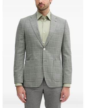 BOSS Checked Patch-Pocket Blazer - Grey