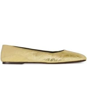 The Row Metallic-Effect Ballet Flats