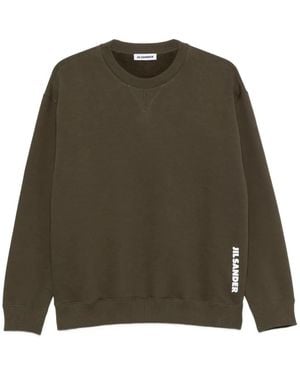 Jil Sander Logo-Print Crew-Neck Sweater - Green