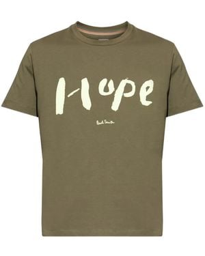 Paul Smith Slogan-Print T-Shirt - Green