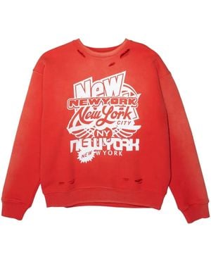 Purple Brand Hwt Fleece Crewneck - Red