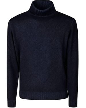 FILIPPO DE LAURENTIIS Gerippter Pullover Mit Stehkragen - Blau