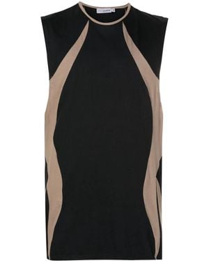 Amir Slama Panelled Round-Neck Tank Top - Black