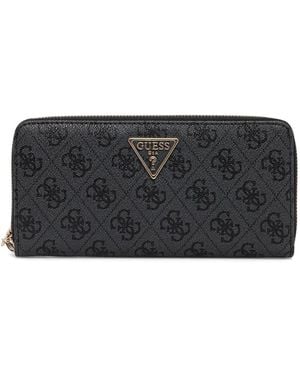Guess Portefeuille Laurel 4G Zippé À Logo Imprimé - Black