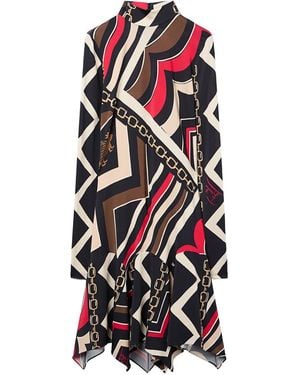 PUCCI Istrice-Print Satin Dress - White
