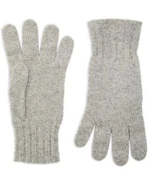 John Smedley Ribbed Gloves - White