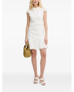 Silvian Heach Belted Lace Mini Dress - White