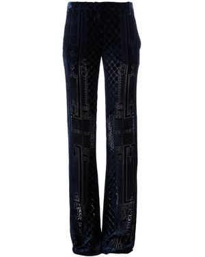 Balmain Brocade Wide Leg Trouser - Blue